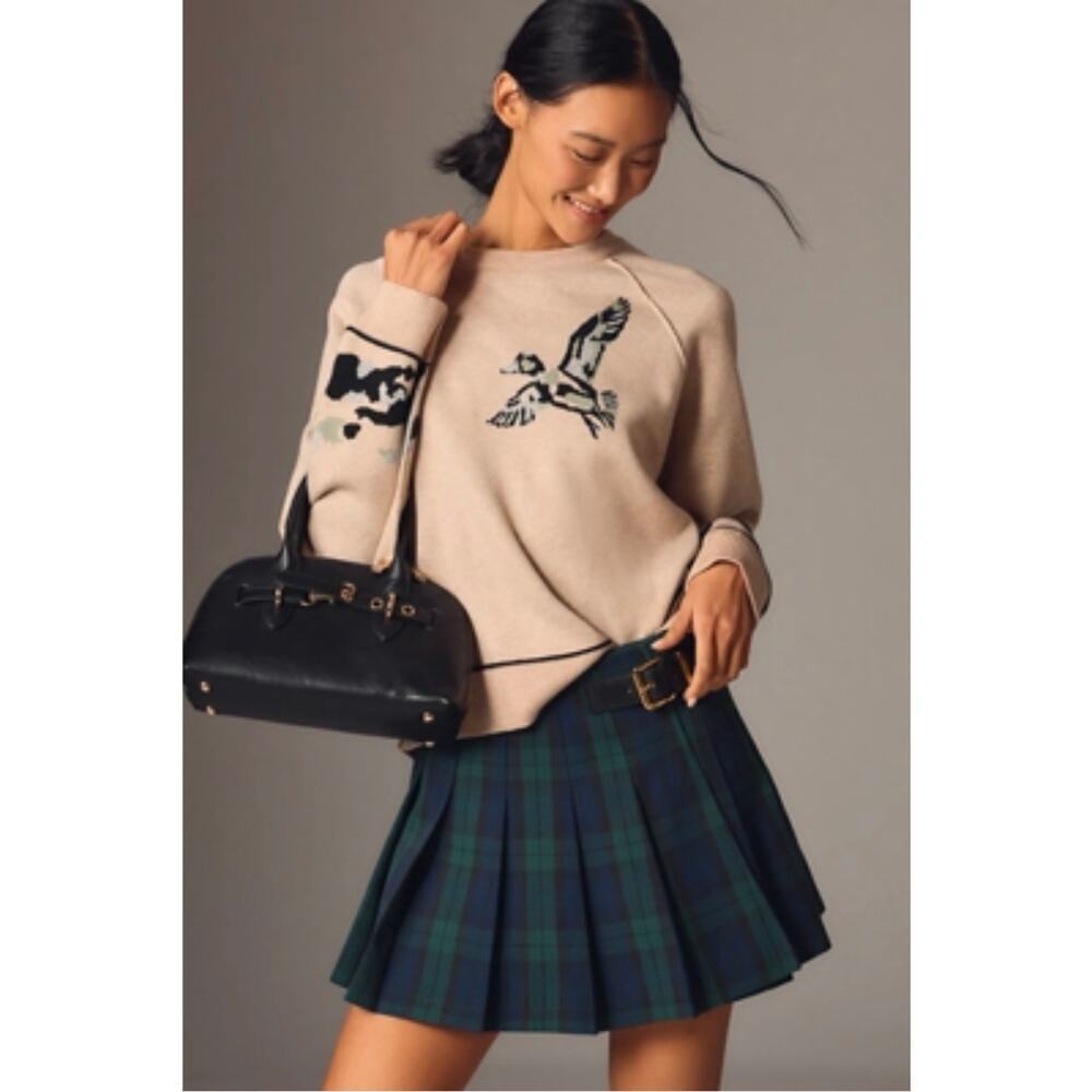 NWT Pilcro by Anthropologie The Oaklyn Cozy Knit Crew-Neck Duck Sweater. Size S